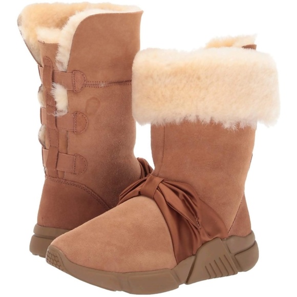 Mark Nason Los Angeles Bliss Genuine Sheep Shearling Fur Chestnut Suede Boot 6.5 - Picture 5 of 15